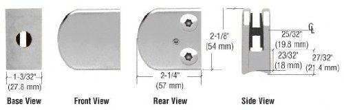 CRL Chrome Z-Series Large Round Clamp for 3/8" Glass - Z110CH