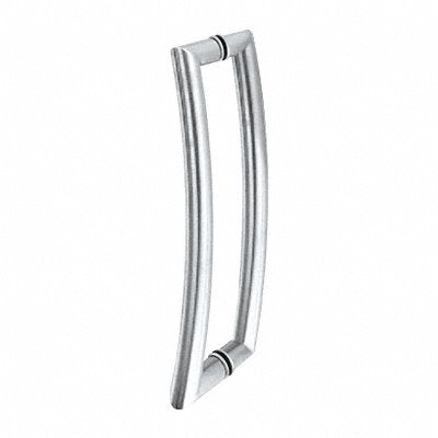 CRL Polished Stainless Glass Mounted Curved Tubular Back-to-Back Pull Handle - 18" (457 mm) - RC18X18PS