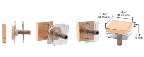 CRL Brass Square Standoff Cap 1-1/4" - SCAP125BR
