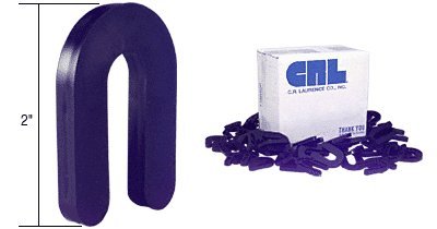 CRL Black 1/4" x 2" Plastic Horseshoe Shims Pack of 100 - PHS4