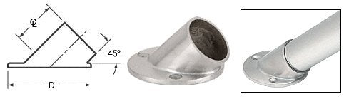 CRL Brushed Stainless 45 Degree Angle Flange for 1-1/2" Tubing - HR15AFBS