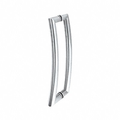 CRL Polished Stainless Glass Mounted Curved Tubular Back-to-Back Pull Handle - 12" (305 mm) - RC12X12PS