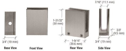 CRL Brushed Nickel Face Plate Clamp for 1/4" to 3/8" Glass - EH13