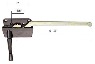CRL Left Hand Bronze Casement Window Operator with 9-1/2" Arm - H3568