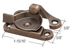 CRL Antique Brass 5/8" Window Sash Lock - F2653