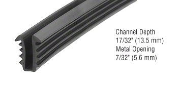 CRL Glazing Vinyl 17/32" Channel Depth 7/32" Metal Opening - 1000' Roll by CR Laurence - GC726M