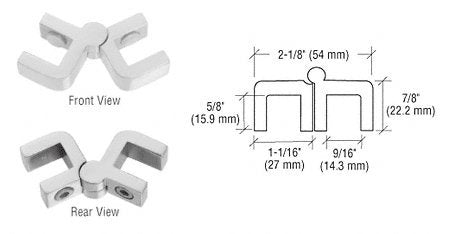 CRL Chrome Glass Hinge Brackets - GHB100CH
