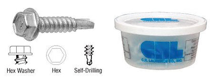 Hilti® 1/4-14 x 2" Self-Drilling Hex Washer Head #3 Screws - 14X2HWSD