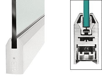 CRL Satin Anodized 4" Tapered Door Rail Without Lock for 3/8" Glass - 35-3/4 - DR4TSA38S