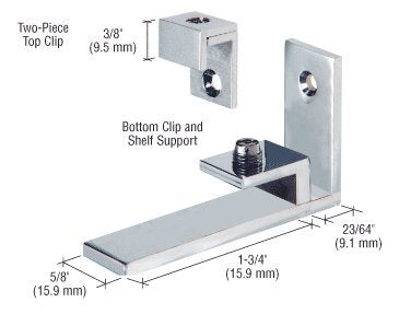 CRL Chrome Combined Shelf Support and Mirror Clip - MC04CH