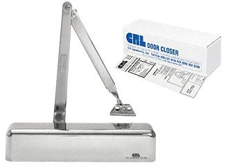 CRL Finish Delayed Action Adjustable Spring Power Size 1/2 to 4 Surface Mount Door Closer - [Polished Chrome Finish] - PR72DACH