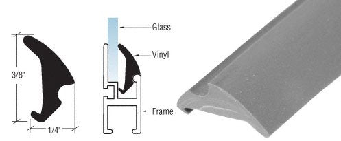 CRL Gray 13/32" Wide Glazing Spline [1000' Roll]- GS112M