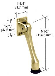 CRL Polished Brass Finish Door Mounted 4-1/2" Heavy-Duty Stop and Holder - J4572