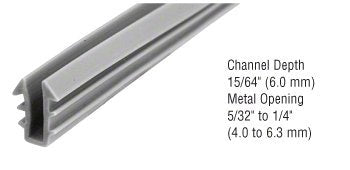 CRL Glazing Vinyl 15/64" Channel Depth 5/32" to 1/4" Metal Opening - 1000 Roll - GC460M