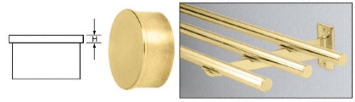 CRL Polished Brass Flat End Cap for 1" Round Tubing - HR10FPB
