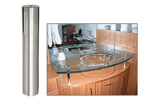 CRL Brushed Stainless Standoff Base 3/4" Diameter by 4" Long - S0B344BS