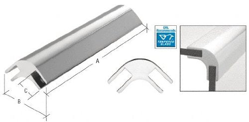 CRL Chrome 14-3/4" Long Bar Deluxe Glass Furniture Connector for 1/2" Glass - GFC2902CH