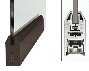 CRL Duranodic Bronze 9-1/2" Door Rail Tapered Style for 1/2" Glass without Lock - DR4TDU12P