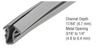 CRL Glazing Vinyl 17/64" Channel Depth 3/16" to 9/32" Metal Opening - 1000' Roll by CR Laurence - GC723M