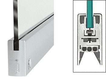 CRL Brushed Stainless 4" Square Door Rail With Lock for 1/2" Glass - 35-3/4" Length - DR4SBS12SL