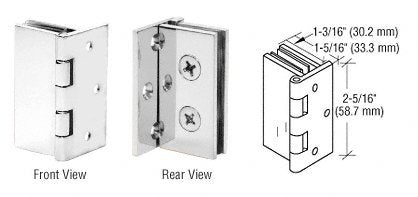 CRL Chrome Finish Double Wall-to-Glass Hinges - EH246