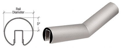 CRL Brushed Stainless 29 Degree Lower Incline Corners for 2" Diameter - GR20L29BS