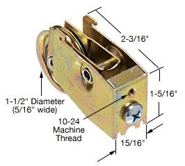 CRL 1-1/2" Steel Ball Bearing Sliding Glass Door Roller - PB1950