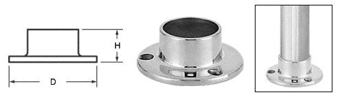 CRL Polished Stainless Full Flange for 1-1/2" Tubing - HR15YPS