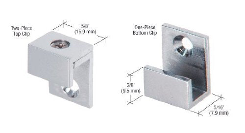 CRL Chrome 5/8" Wide Mirror Clips - MC01CH