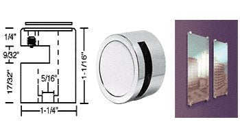 CRL Chrome Finish Edge Grip for 1/4" Material - EG14CH