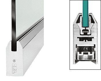 CRL Polished Stainless 4" Tapered Door Rail Without Lock for 1/2" Glass - 35 - DR4TPS12S