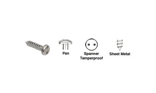 CRL 6 x 1/2" Pan Head Spanner Tamperproof Type 'A' Sheet Metal Screws [100 pack] - TP6X12PHSMS