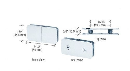 CRL Chrome Traditional 180 Degree Split Face and "Y" Inline Glass Clamp - GCB182CH