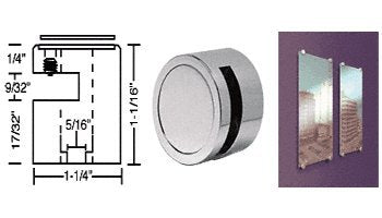 CRL Brushed Stainless Edge Grip for 1/4" Material - EG14BS