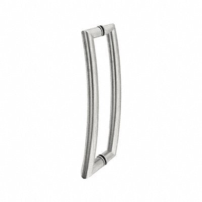 CRL Brushed Stainless Glass Mounted Curved Tubular Back-to-Back Pull Handle - 12" (305 mm) - RC12X12BS