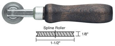 CRL Concave Edge Steel Spline Roller with 1-1/2" x 1/8" Wheel- 27K2