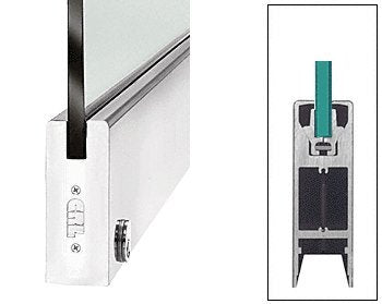 CRL Polished Stainless 6" Square Door Rail With Lock for 1/2" Glass - 35-3/4" Length - DR6SPS12SL