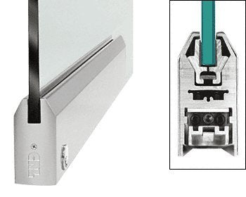 CRL Brushed Stainless 9-1/2" Door Rail Tapered Style for 1/2" Glass With Lock - DR4TBS12PL