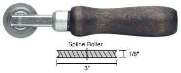CRL Concave Edge Steel Spline Roller 3" x 1/8" Wheel - 27166