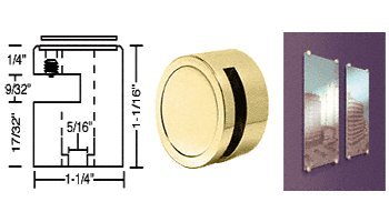 CRL Edge Grips for 1/4" Material Brass Finish [set of 4] - EG14BR