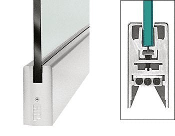 CRL Brushed Stainless 35-3/4" Single Door Rail Square Style without Lock - for 3/4" Glass - DR4SBS34S