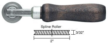 CRL Concave Edge Steel Spline Roller with 2" x 3/32" Wheel - 27K6