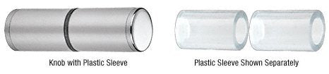 CRL Cylinder Style Chrome Finish Back-to-Back Shower Door Knob With Plastic Sleeve - SDKP112CH