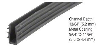 CRL Glazing Vinyl 13/64" Channel Depth 9/64" to 11/64" Metal Opening - 100' Roll - GC115C