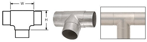 CRL Brushed Stainless Flush Tee for 1-1/2" (38.1 mm) Tubing - HR15KBS