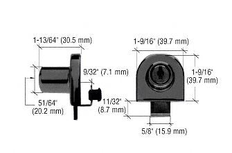 CRL Black Chrome Single Glass Door Lock - EH208