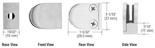 CRL Satin Stainless Mini Z-Series Glass Clamp Round Shape - Flat Base - ZMF06SS