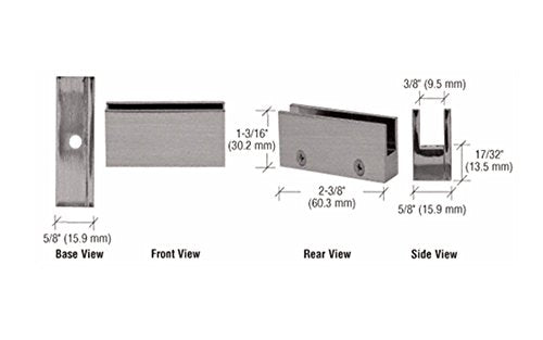 CRL Brushed Nickel Face Plate Clamp for 1/4" to 5/16" Glass - EH09