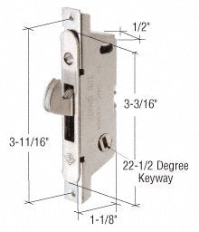 CRL 1/2" Wide Round End Face Plate Mortise Lock for Adams Rite® Doors and a 22-1/2 Degree Keyway - AR18479