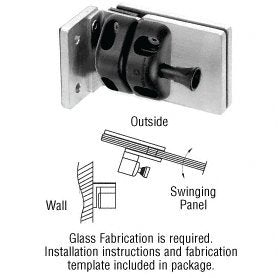 CRL Brushed Stainless Wall/Square Post Mount Gate Latch - MLSP4BS